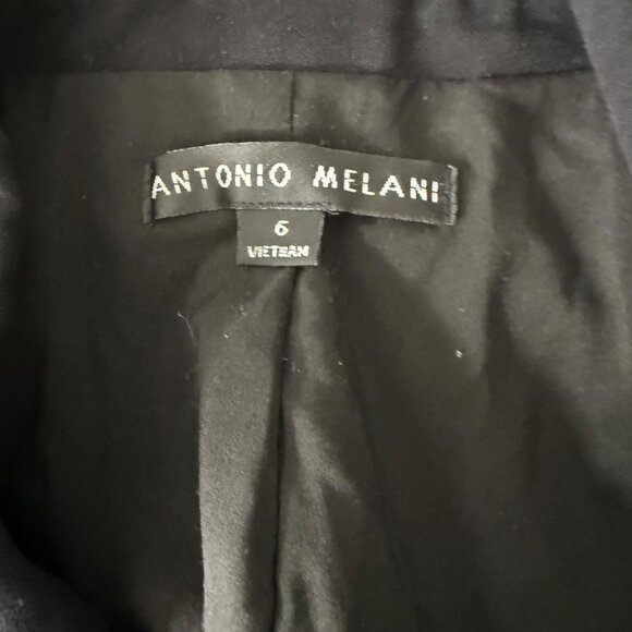 Antonio Melani Womens Black Blazer Size 6 Polyester Blend Hook & Eye Closure - Picture 3 of 9